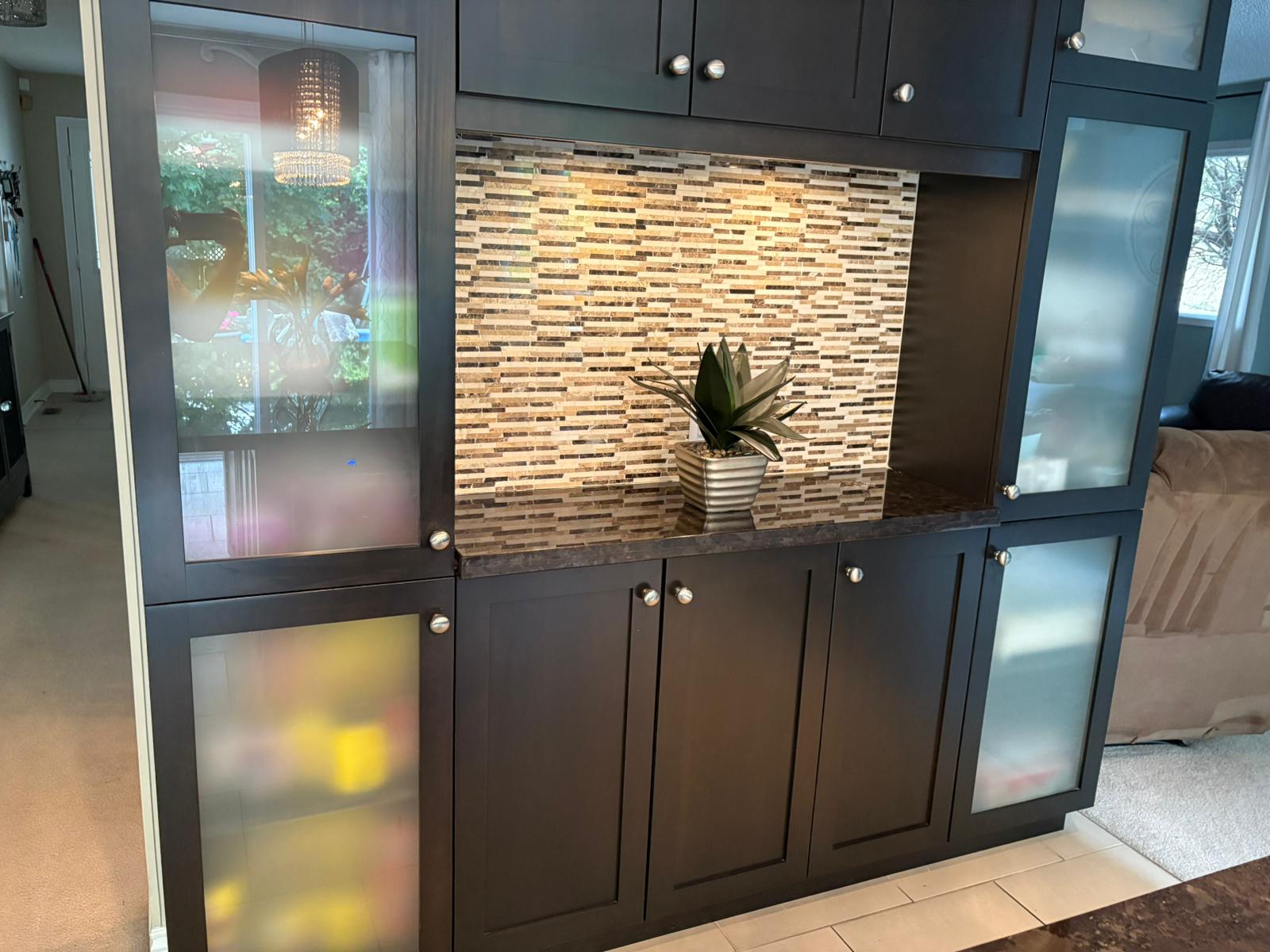 Professionally cleaned cabinet unit after service